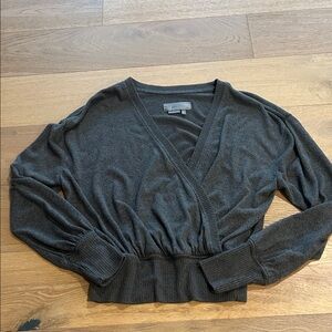 Anthropologie Dark Gray V-Neck